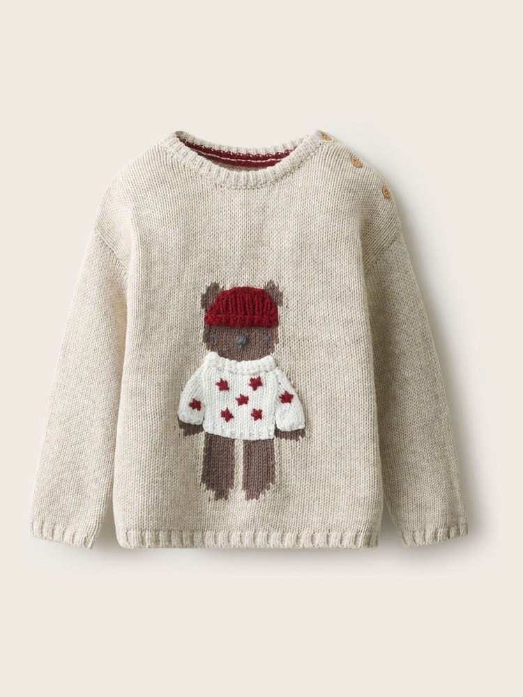 The White Company Grey Blend Bear Jumper - Image 1 of 3