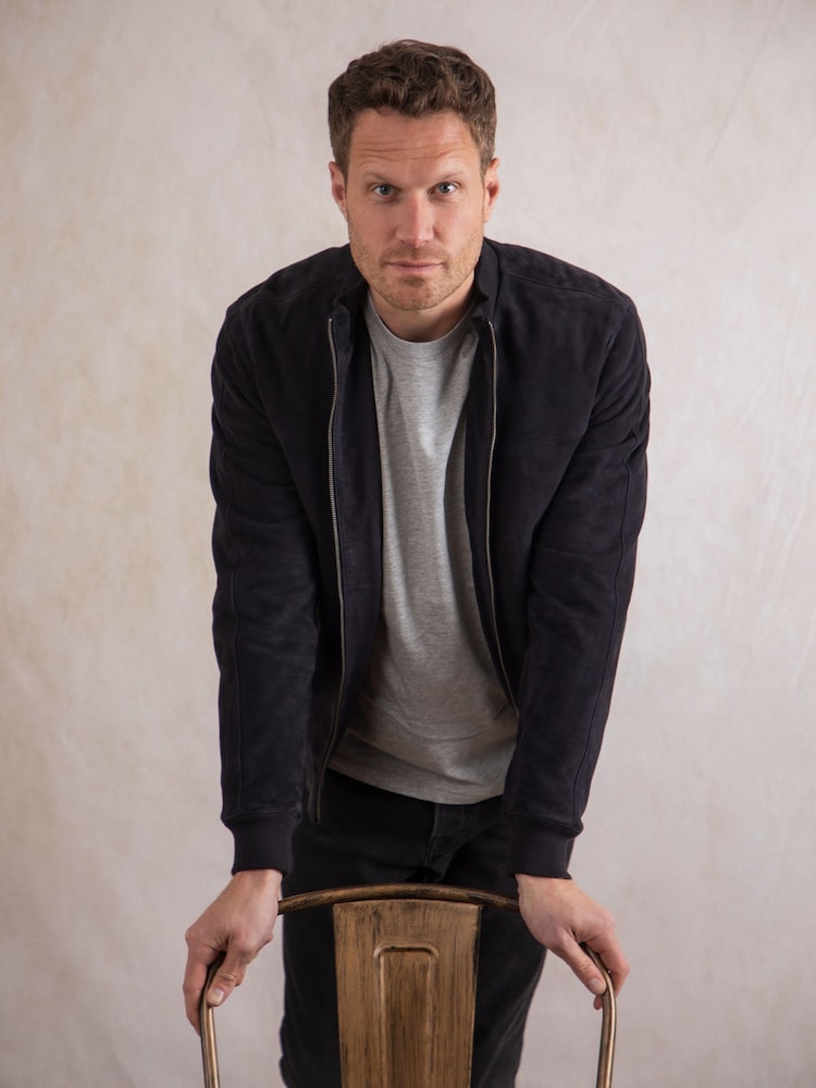 Lakeland Leather Blue Dalston Suede Bomber Jacket - Image 2 of 9
