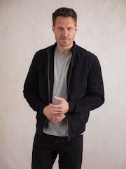 Lakeland Leather Blue Dalston Suede Bomber Jacket - Image 3 of 9