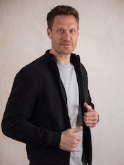 Lakeland Leather Blue Dalston Suede Bomber Jacket - Image 6 of 9