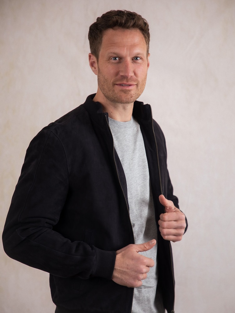 Lakeland Leather Blue Dalston Suede Bomber Jacket - Image 6 of 9
