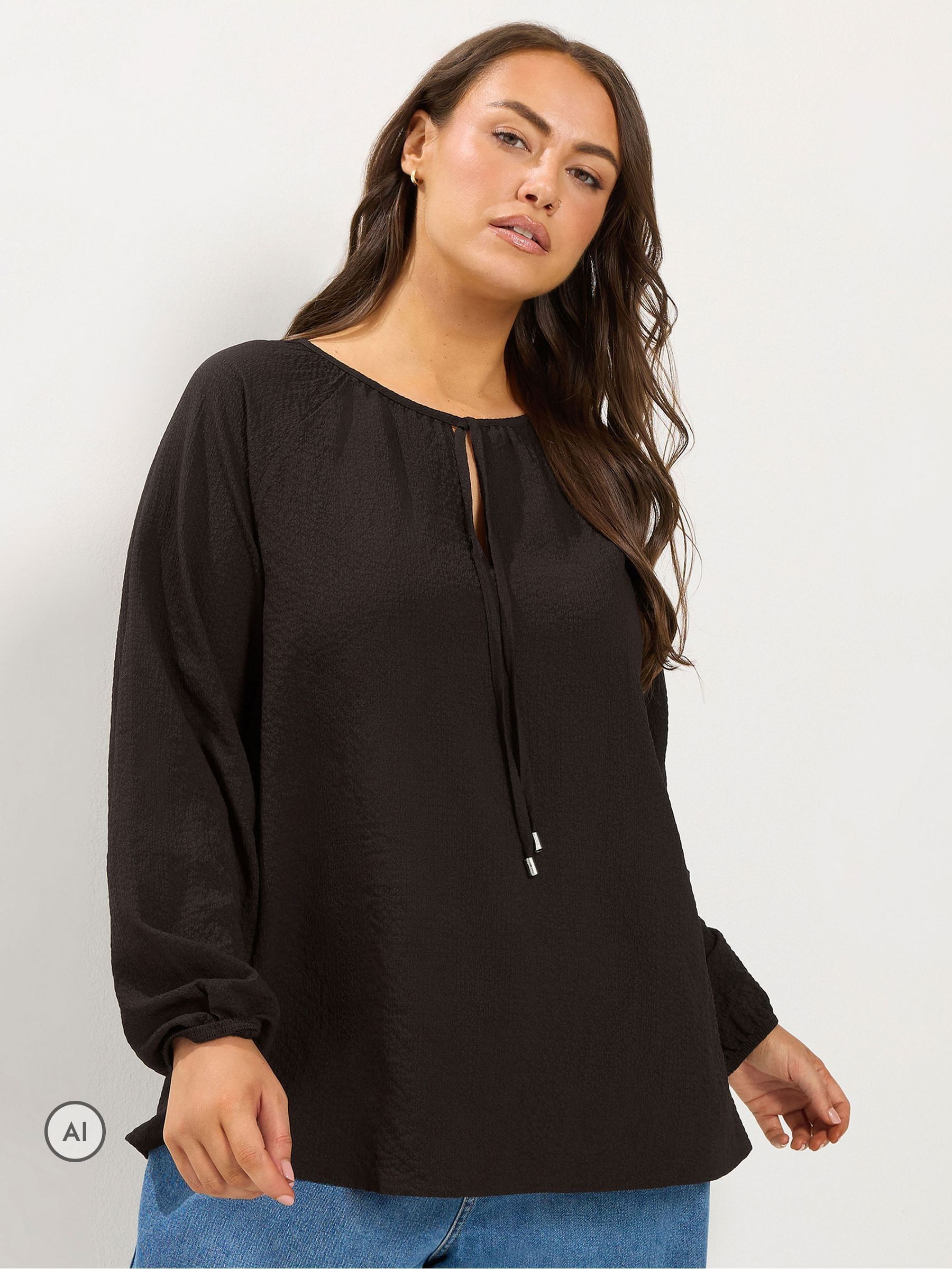 Yours Purple Curve Textured Long Sleeve Blouse - Image 7