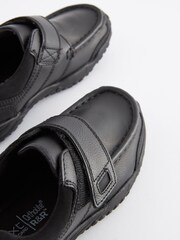 Black Standard Fit (F) School Leather Single Strap Shoes - Image 7 of 10