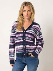 M&Co Petite Fairisle V-yaxalı Kardiqan - 6şəkildən 1 şəkil