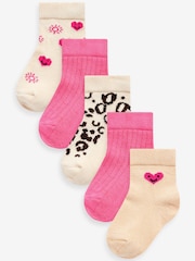 Pink Baby Socks 5 Pack (0mths-2yrs) - Image 1 of 6