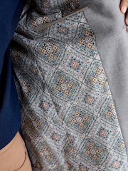 Chambray Blue Slim Fit Textured Linen Blend Blazer - Image 6 of 11