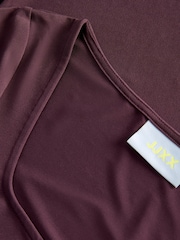 JJXX Burgundy Long Sleeve Heart Neckline Bodysuit - Image 7 of 8