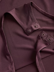 JJXX Burgundy Long Sleeve Heart Neckline Bodysuit - Image 8 of 8