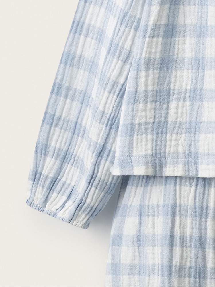 The White Company қос қоспалы гингем кең аяқты пижамалары - 4суретінің 4 суреті