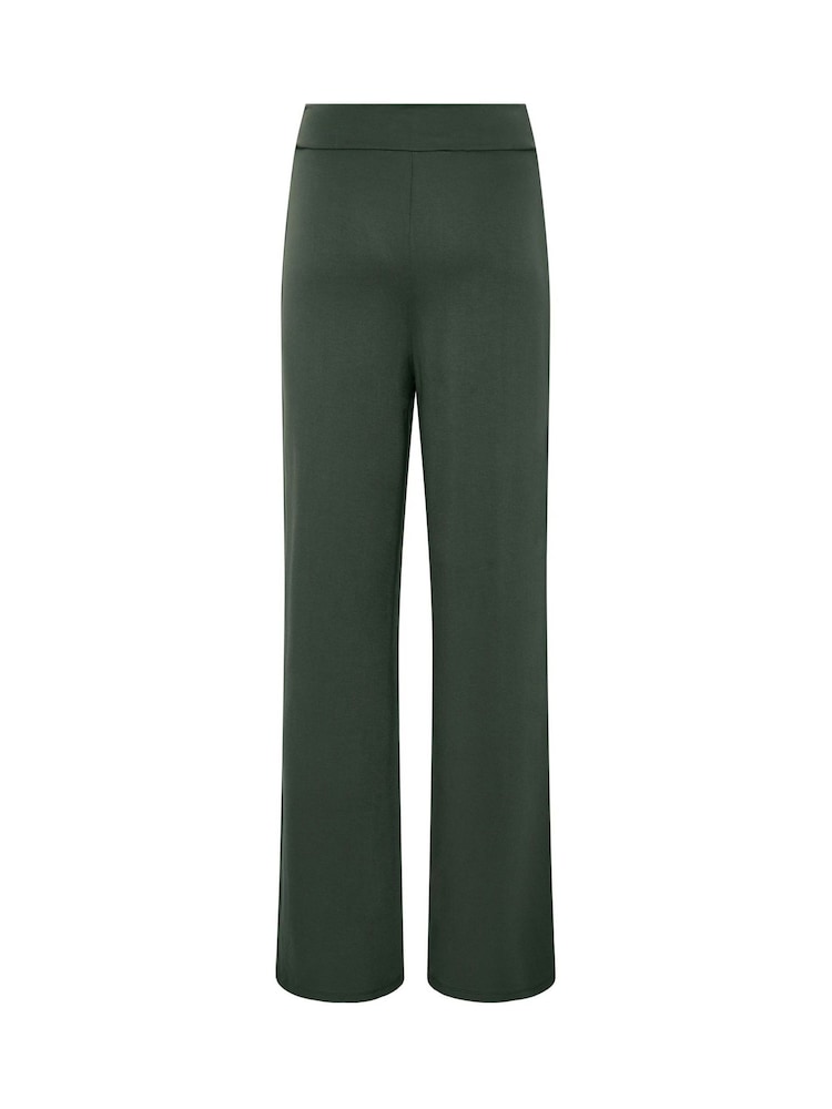 Long Tall Sally Green Loopback Wide Leg Trousers - Image 6 of 6 Long Tall Sally Green Loopback Wide Leg Trousers - Image 6 of 6