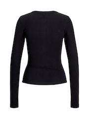 JJXX Black Long Sleeve Button Up Jersey Cardigan - Image 2 of 7
