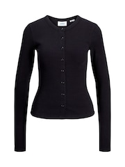 JJXX Black Long Sleeve Button Up Jersey Cardigan - Image 4 of 7