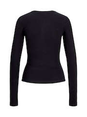 JJXX Black Long Sleeve Button Up Jersey Cardigan - Image 5 of 7