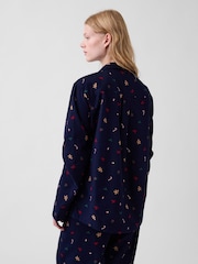 Gap Navy Gingerbread Matching Family Softest Flannel Pyjamas Shirt - Image 4 of 5
