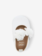 White Satin with Headband Bridesmaid Collection Corsage Occasion Baby Shoes (0-18mths) - Image 3 of 6