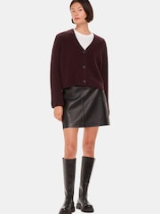 Whistles Purple Wool Mix Rib Cardigan - Image 1 of 1