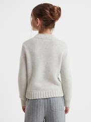 Reiss Grey Polli Casual Knitted Polar Bear Jumper - Image 5 of 6
