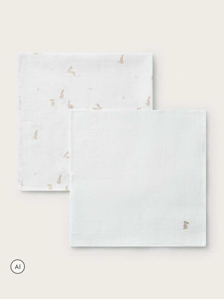 Sada 2hravých mušelín s králíčky The White Company - Obrázek 1 z 4