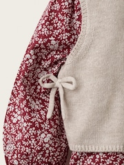 The White Company Red Winter Floral Dress Tank & Tights Set - Image 4 of 4