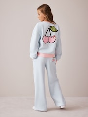 Olivia Rubin Blue Colour Block Cherry Sweat & Joggers Set 2 Piece - Image 2 of 6