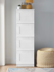 White Flynn 4 Drawer Tall Chest of Drawers - Image 1 of 9