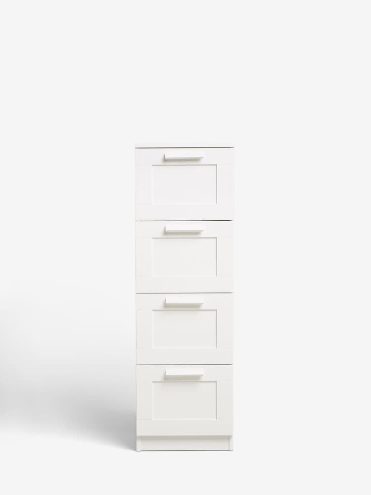 White Flynn 4 Drawer Tall Chest of Drawers - Image 2 of 9