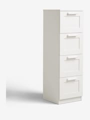 White Flynn 4 Drawer Tall Chest of Drawers - Image 3 of 9