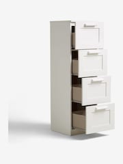 White Flynn 4 Drawer Tall Chest of Drawers - Image 6 of 9