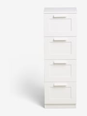 White Flynn 4 Drawer Tall Chest of Drawers - Image 7 of 9