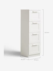 White Flynn 4 Drawer Tall Chest of Drawers - Image 9 of 9