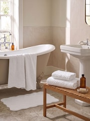 Allure Bath Fashions White Gracie Floral Jacquard Scalloped Towel - Image 3 of 6
