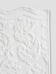 Allure Bath Fashions White Gracie Floral Jacquard Scalloped Towel - Image 6 of 6