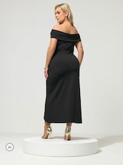Yours Curve London Off Shoulder Buckle Wrap Dress - 6의 이미지 3