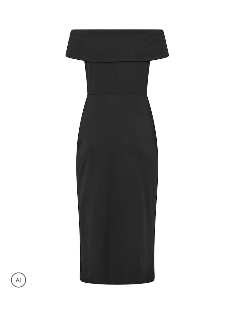 Yours Curve London Off Shoulder Buckle Wrap Dress - 6의 이미지 6