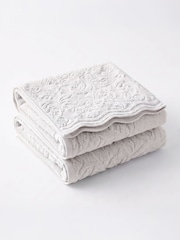 Allure Bath Fashions Grey Gracie Floral Jacquard Scalloped Towel - Image 2 of 6