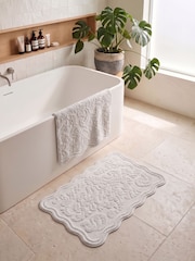Allure Bath Fashions Grey Gracie Floral Jacquard Scalloped Towel - Image 5 of 6