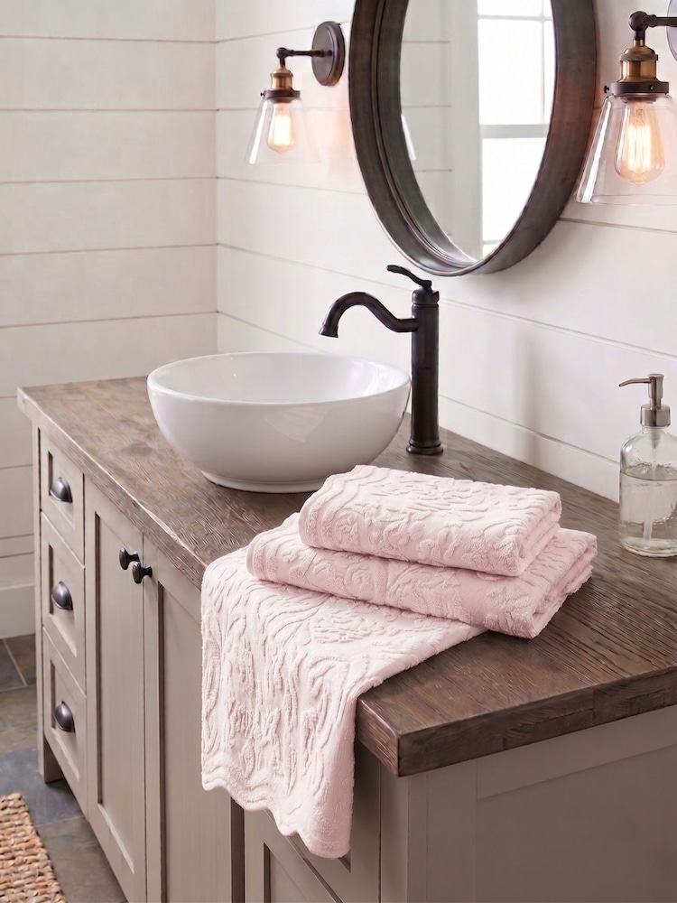 Allure Bath Fashions Sepia Rose Gracie Floral Jacquard Scalloped Towel - Image 1 of 6 Allure Bath Fashions Sepia Rose Gracie Floral Jacquard Scalloped Towel - Image 1 of 6