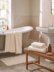 Allure Bath Fashions Cream Gracie Floral Jacquard Scalloped Towel - Image 3 of 6