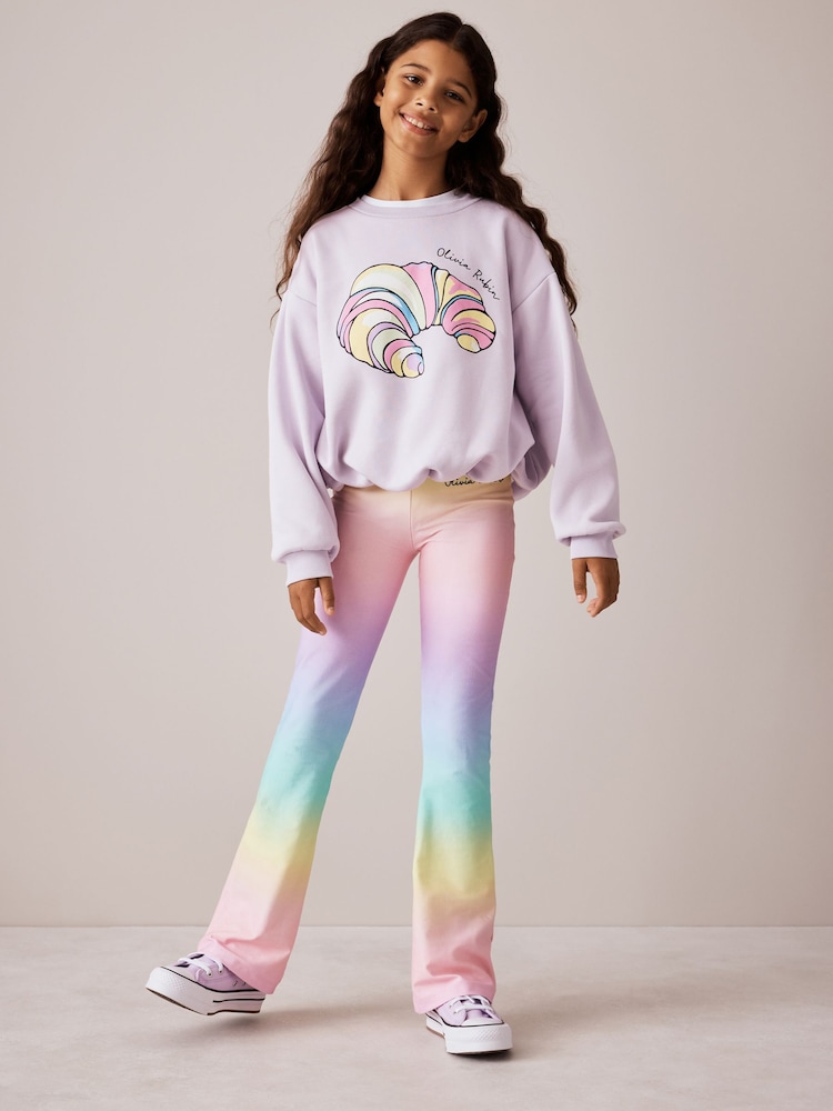 Olivia Rubin 2 Piece Bubble Hem Croissant Sweat & Ombre Flares - Image 1 of 4 Olivia Rubin 2 Piece Bubble Hem Croissant Sweat & Ombre Flares - Image 1 of 4