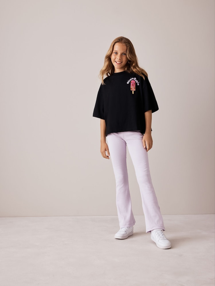 Olivia Rubin Longline Lolly Graphic T-Shirt & Ribbed Flare Set 2 Piece - Bilde 1 av 6