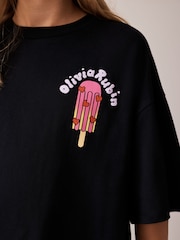 Olivia Rubin Longline Lolly Graphic T-Shirt & Ribbed Flare Set 2 Piece - Bilde 5 av 6