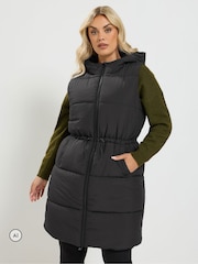 Yours Curve Black Padded Gilet - Image 2 of 6
