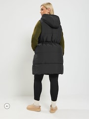 Yours Curve Black Padded Gilet - Image 3 of 6