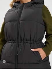Yours Curve Black Padded Gilet - Image 4 of 6
