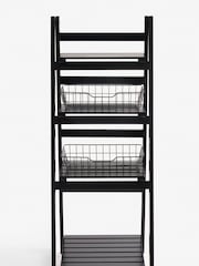 Black Storage Ladder With Baskets - Image 5 of 6