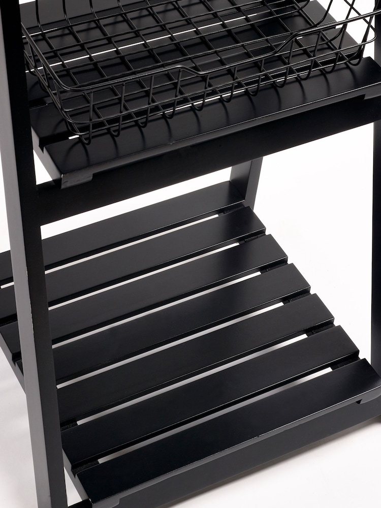 Black Storage Ladder With Baskets - Image 6 of 6 Black Storage Ladder With Baskets - Image 6 of 6