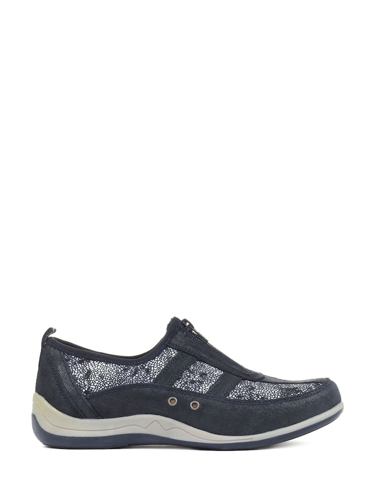 Pavers Navy Floral Pavers Wide Fit Trainers - Image 1 of 5