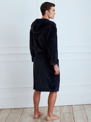 Chelsea Peers Blue Fleece Hooded Dressing Gown - Image 2 of 4
