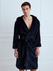 Chelsea Peers Blue Fleece Hooded Dressing Gown - Image 3 of 4