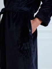 Chelsea Peers Blue Fleece Hooded Dressing Gown - Image 4 of 4
